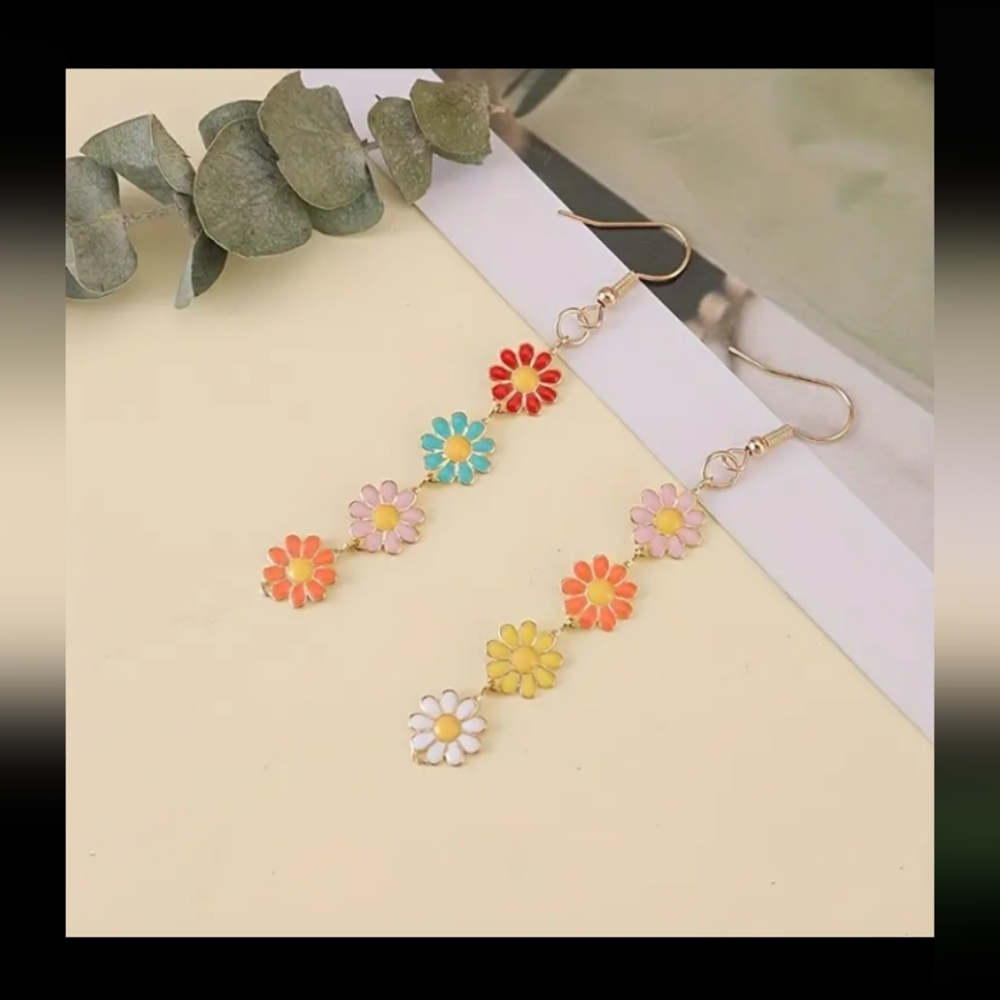Daisy Long Tassel Earrings